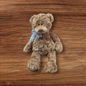 Gund Heads & Tales  Plush Teddy Bear With Blue Ribbon 12"  Cuddle Buddy